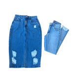 Kit Saia Jeans + Calça Skinny - Fasstyle®